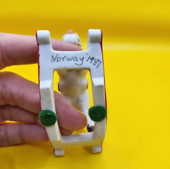 Vtg Christmas Rocking Horse Candle Holder 3" & Trinket Box 1" - Picture 6 of 6